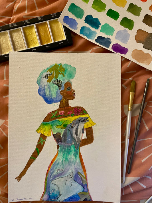 Ocean Within - Watercolor Sketch