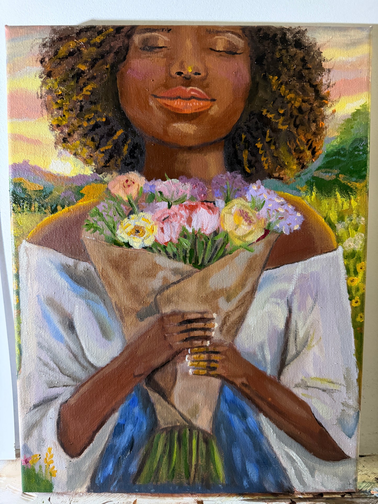 Blossoming Sunrise – Original Oil Painting (9x12)