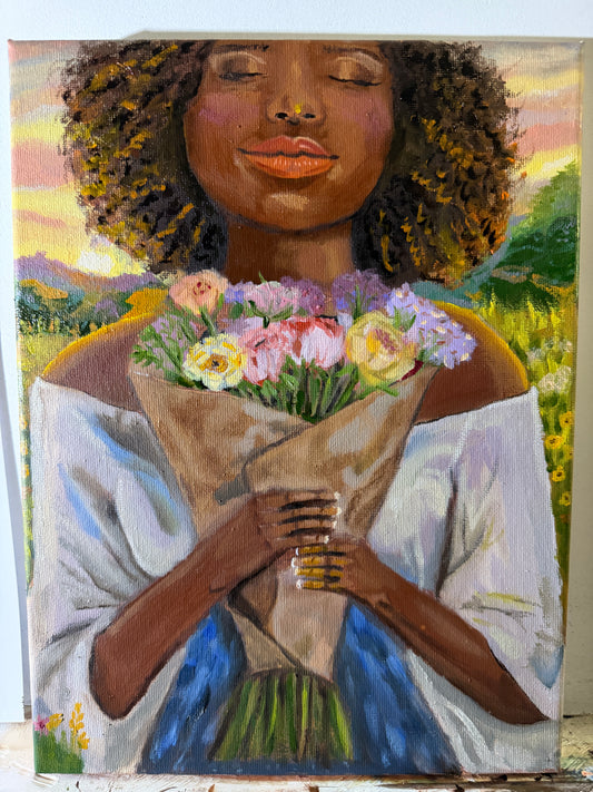 Blossoming Sunrise – Original Oil Painting (9x12)