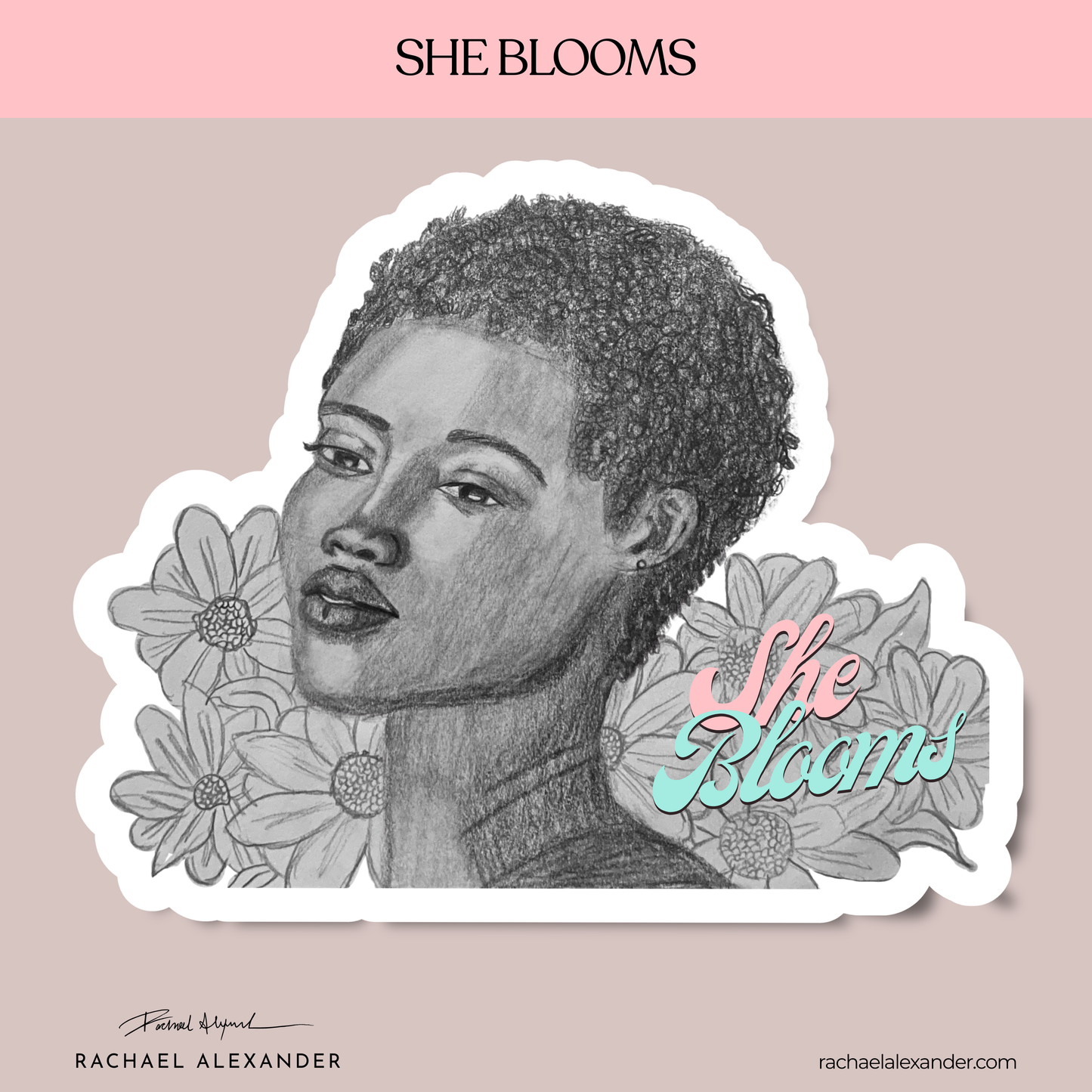 She Blooms — Holographic Vinyl Sticker