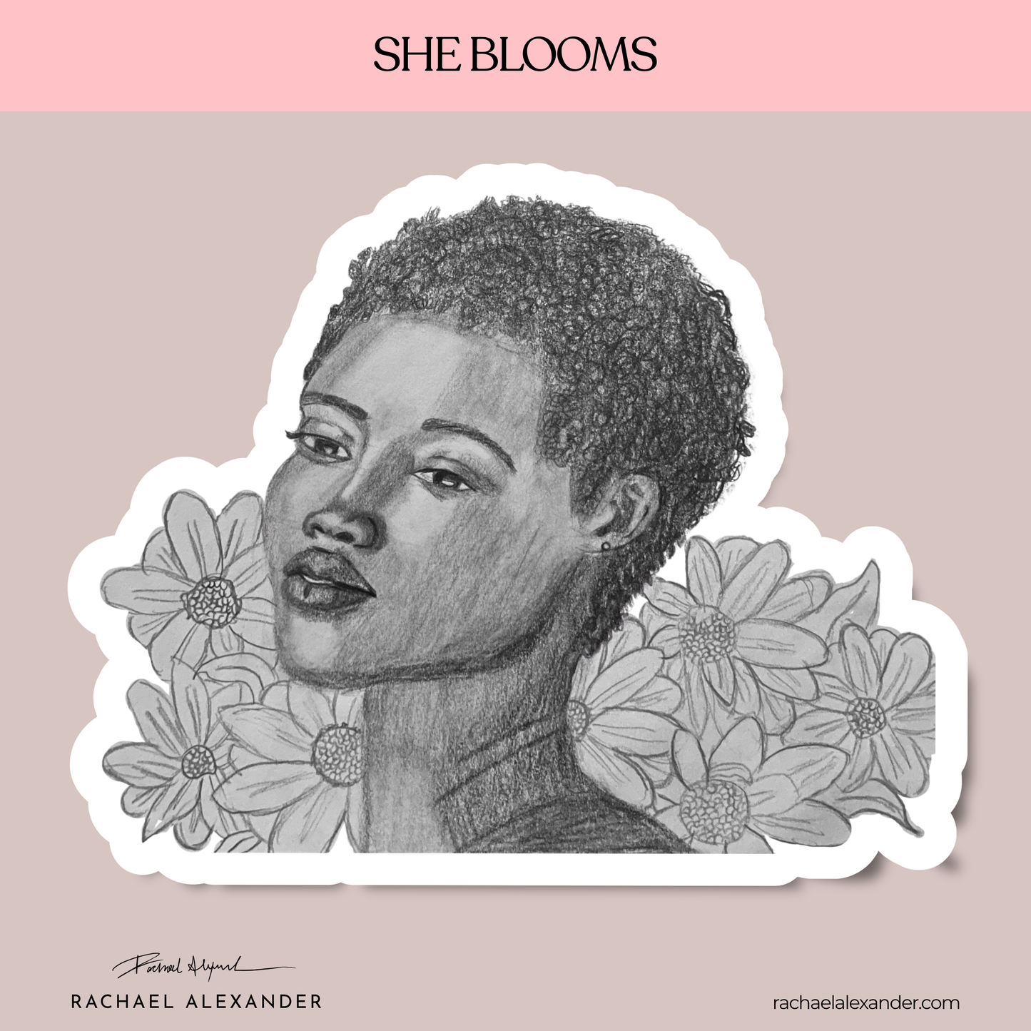 She Blooms — Holographic Vinyl Sticker