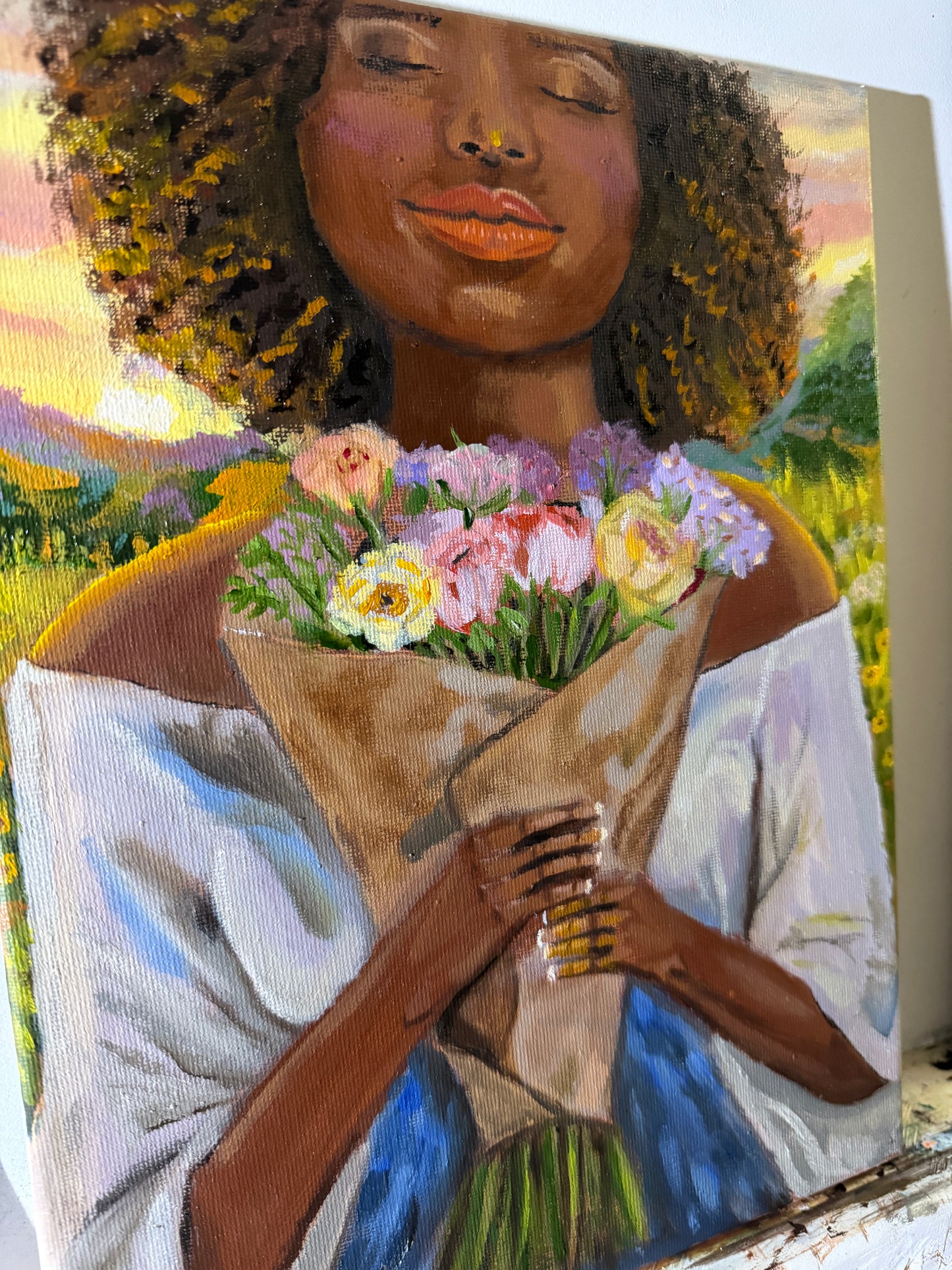 Blossoming Sunrise – Original Oil Painting (9x12)