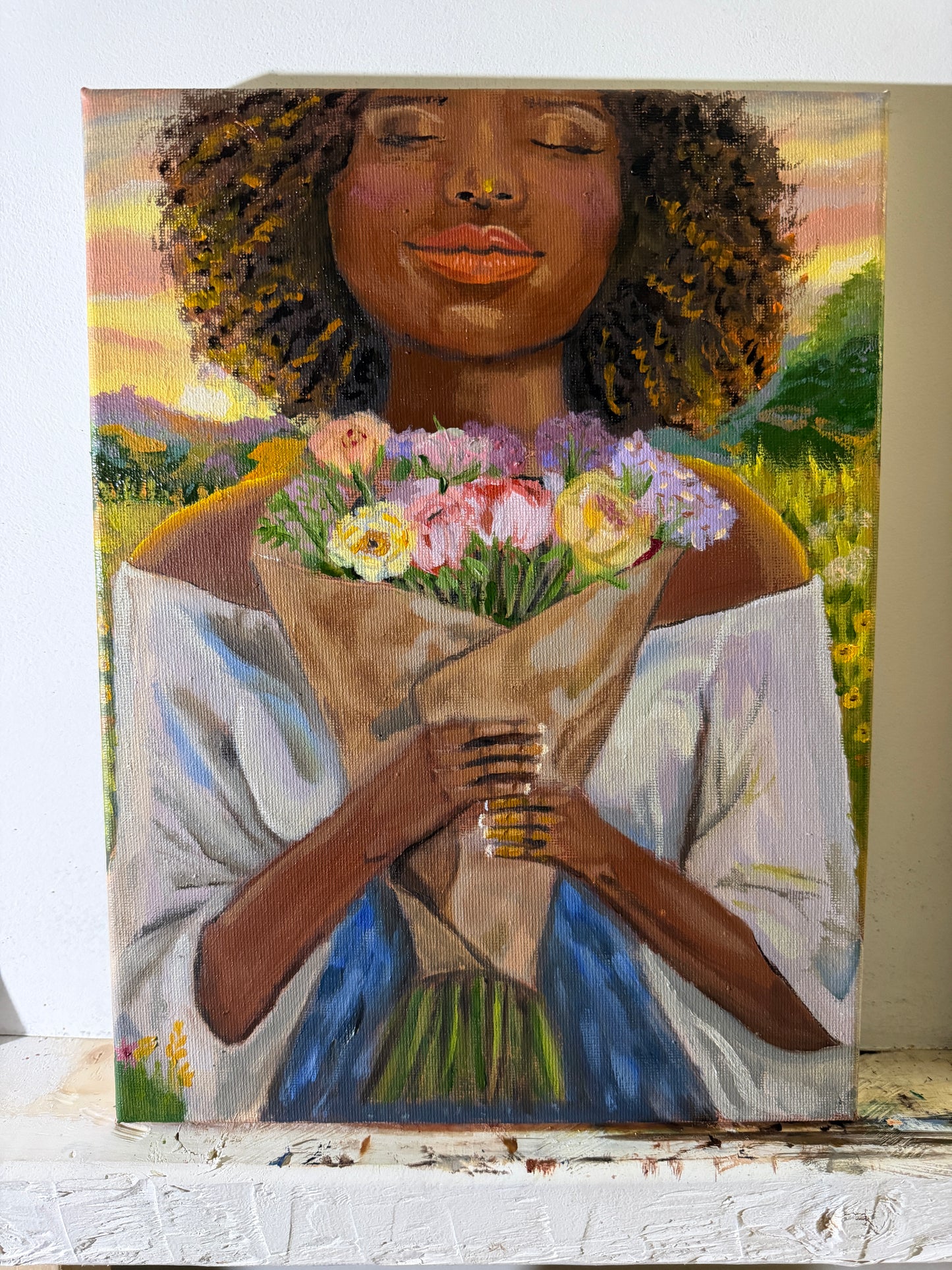 Blossoming Sunrise – Original Oil Painting (9x12)