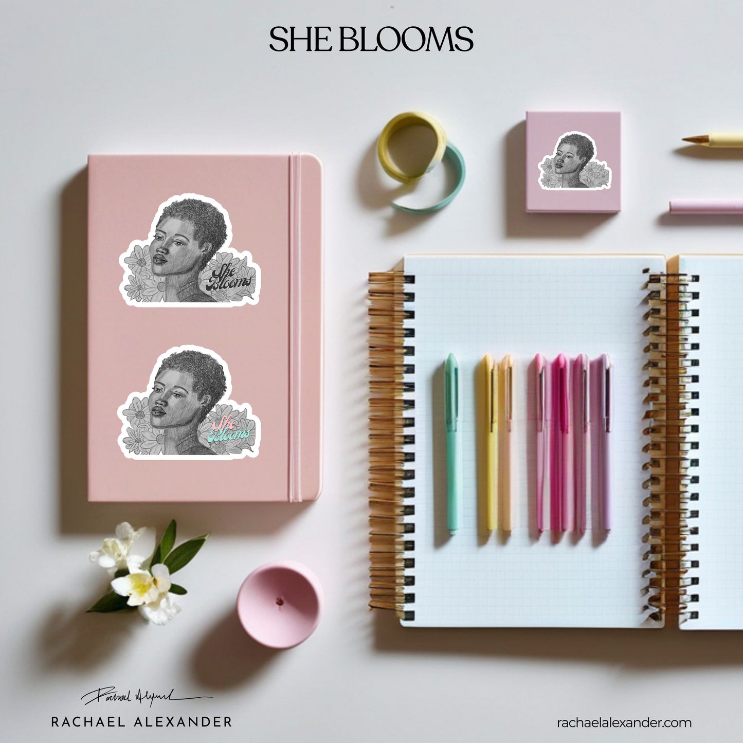 She Blooms — Holographic Vinyl Sticker